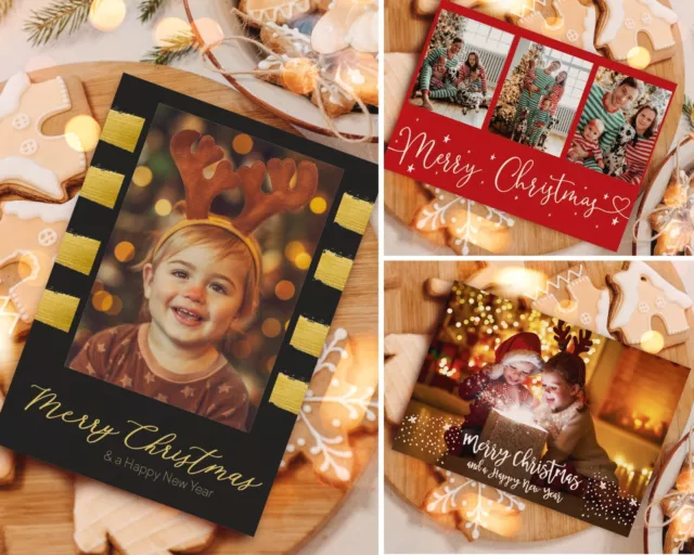 Personalised Christmas Photo Cards + Envelopes  (MC1)