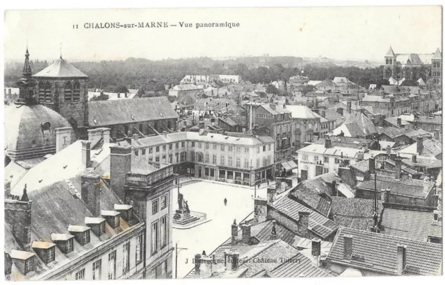 Châlons-sur-Marne 51 Vue Panoramique CPA animée écrite le 24 Février 1917