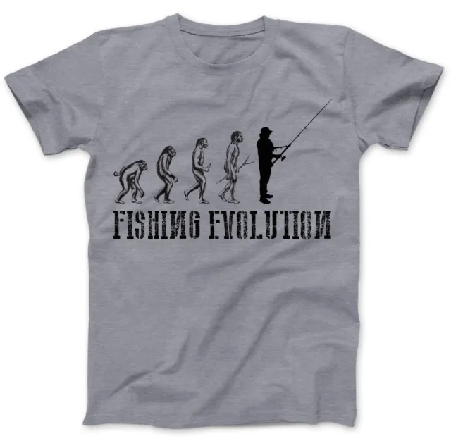 Fishing Evolution Angling Funny Gift Present T-Shirt 100% Premium Cotton