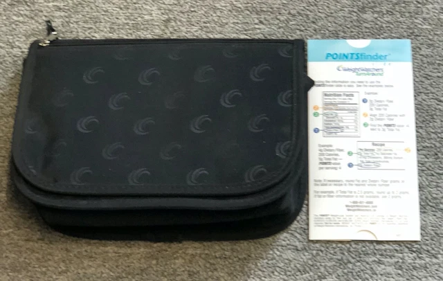 WEIGHT WATCHERS Miembro Organizador Estuche Bolsa Negro y Puntos Calculadora de Deslizamiento