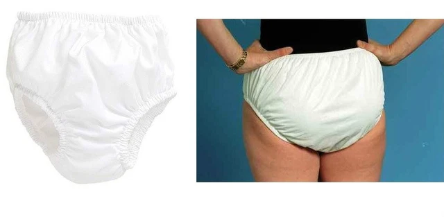 Adult Incontinent PEVA Plastic Pants Waterproof Diaper Cover Crinkly S/M  28-36