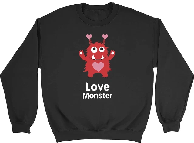 Felpa Bambini San Valentino Amore Monster Bambini Maglione Ragazzi Ragazze Regalo