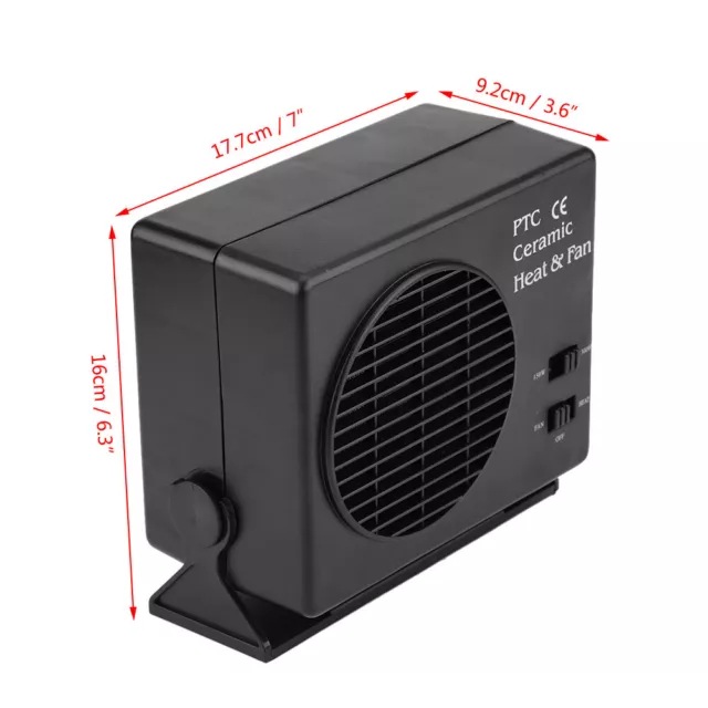 300W Car Auto Fan Heater Demister Cooler Dryer Dehumidifiers Defroster  Black 2