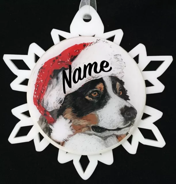 Santa Australian Shepherd Dog Christmas Ornament - Free Personalization