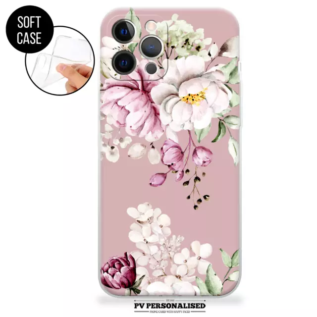 Silikon Handyhülle für iPhone 15 14 13 12 11 Pro XR 7 8 Blumenmuster Abdeckung Weihnachten