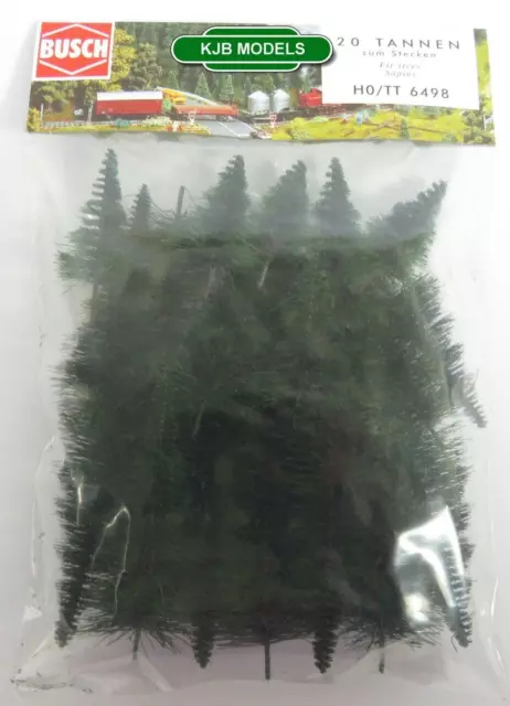 BNIB OO / HO BUSCH 6498 20 BUDGET FIR TREES 40mm - 90 mm MODEL RAILWAY SCENERY