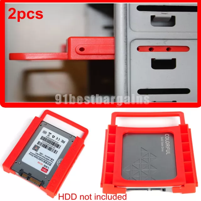 2.5" to 3.5" SSD HDD Adapter Mounting Tray Bracket Hard Drive Bay Caddy Desktop