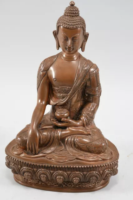 J47K41- Bronze Buddha, verkupfert, Hohlguss geschwert, Südostasien