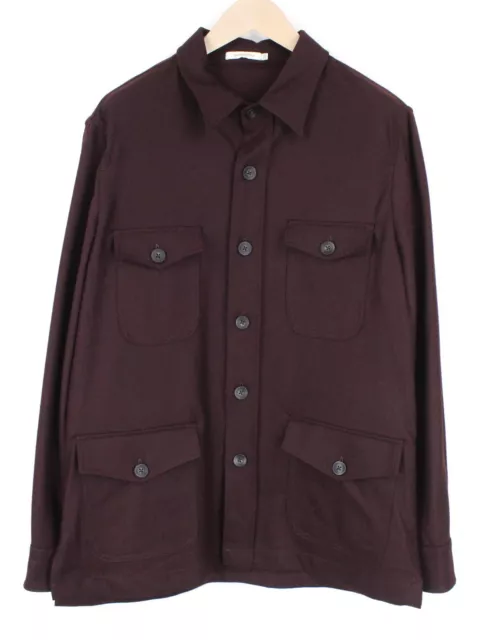 SUITSUPPLY William Men Jacket UK44R Purple Pure Wool Unlined Lightweight Shacket
