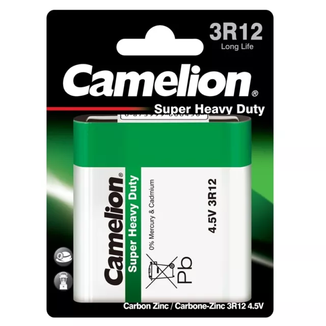 10x 3R12 Zink-Kohle-Batterie 4,5V Flachbatterie Super Heavy Duty von Camelion