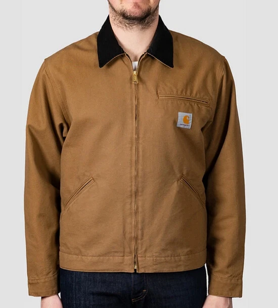 VESTE HOMME CARHARTT OG DETROIT JACKET hamilton brown black rinsed SIZE S EUR 120 00 PicClick FR