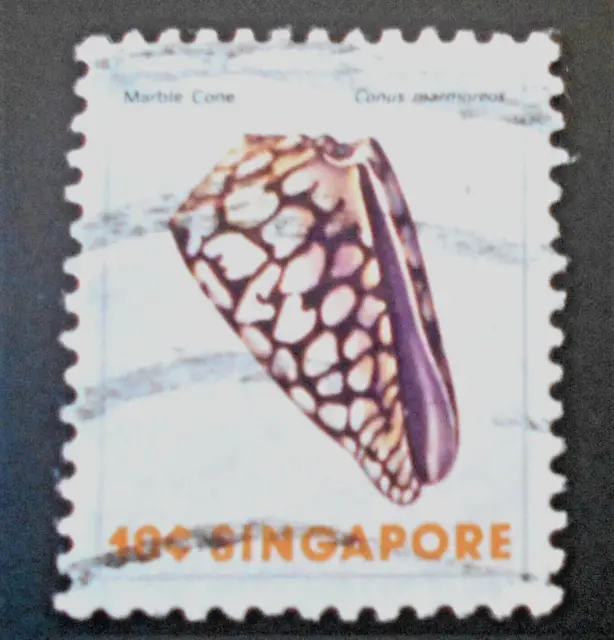 Singapore - Singapour - 1977 Definitive Sea Life 10 ¢ Marble Cone used (30) -