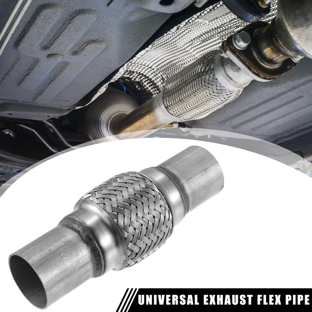 Universal 1.85" x 2" W/ Ends 7.95" Long Exhaust Flex Pipe Double Braid Tube