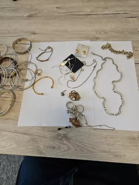 Job Lot Spares Repairs House Clearance Costume Jewellery Gold & Silver Tones