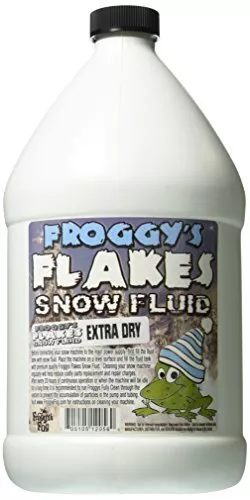 Froggy's Flakes Snow Machine Fluid, Extra Dry Formula Snow Fluid with 30 Feet...