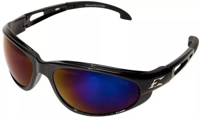 Edge Dakura Safety Glasses Sunglasses Black Frame Blue Mirror Lens ANSI Z87
