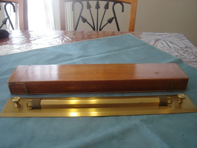 Brass Rolling Ruler, Hall Harding Ltd London, with Box, Navigation, Engineering Brass Rolling Ruler, Hall Harding Ltd London, with Box, Navigation, Engineering