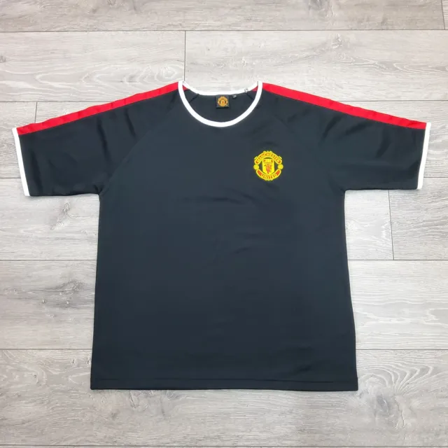 Manchester United Football T Shirt Black Official Merchandise Mens Size Xl