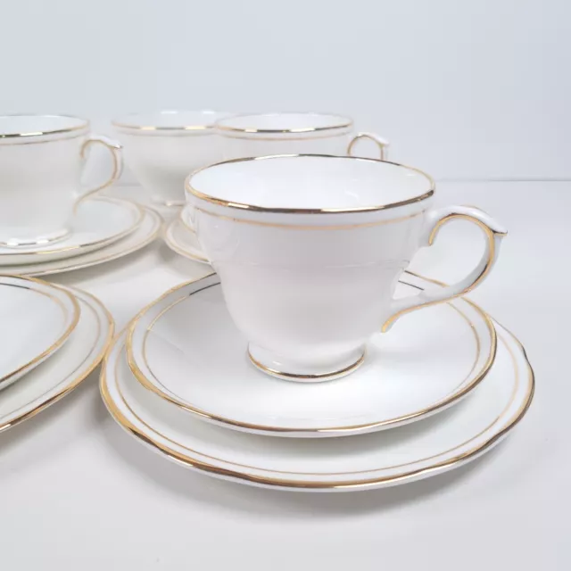 Duchess Ascot Tea Trios Cups, Saucers, Side Plates & Sugar Bowl Vintage Set of 6 3