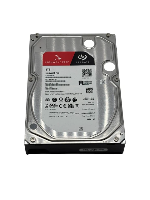 SEAGATE IRONWOLF 8TB 3.5in SATA 7200RPM NAS RAID HDD ST8000VN0022