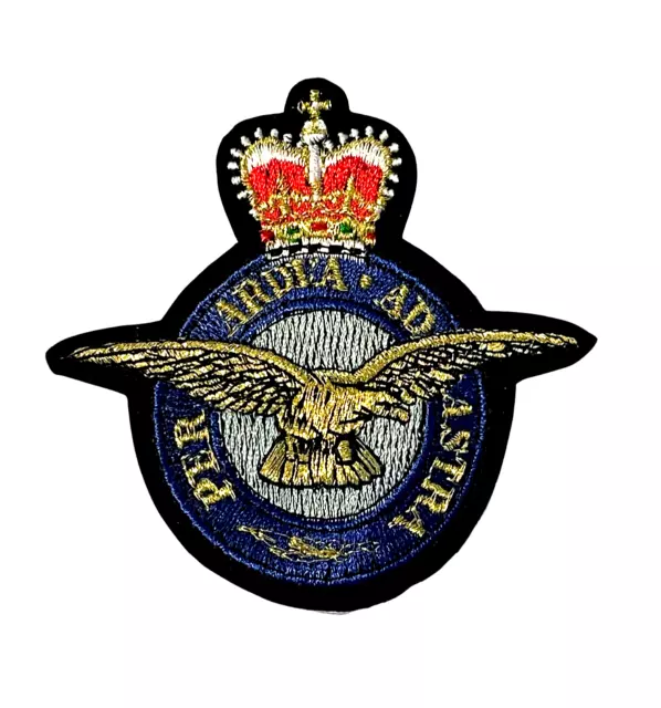 RAF Royal Air Force Insignia Fully Embroidered Sew or Iron on Patch (A)