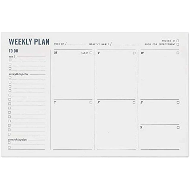 WEEKLY PLANNER NOTEPAD Desktop Planning Pad With Do List, Daily