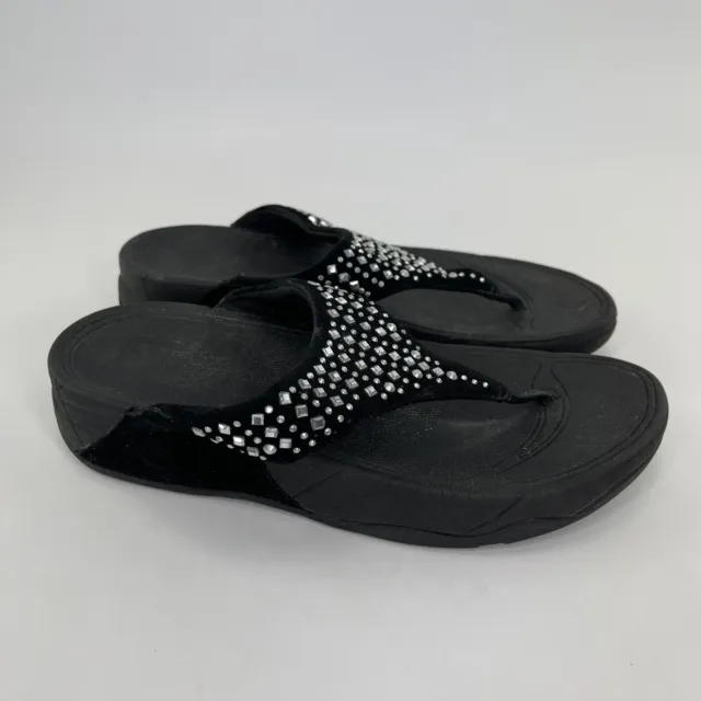 Fitflop Novy Black Suede Sandal 507-001 Women Size 7 2