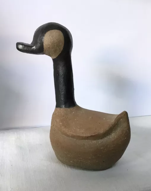 Studio Pottery 1984 Canadian Goose Charming 4.5” Artist Signed Dated