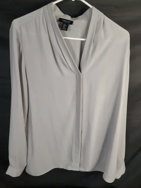 JONES NEW YORK & Co Button Up Shirt Women's Size Large Sheer Long Sleeve