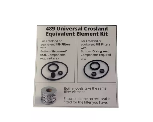 EOGB Replacement Oil Filter Element + Gaskets F02-F136 Crosland Crossland 489 2