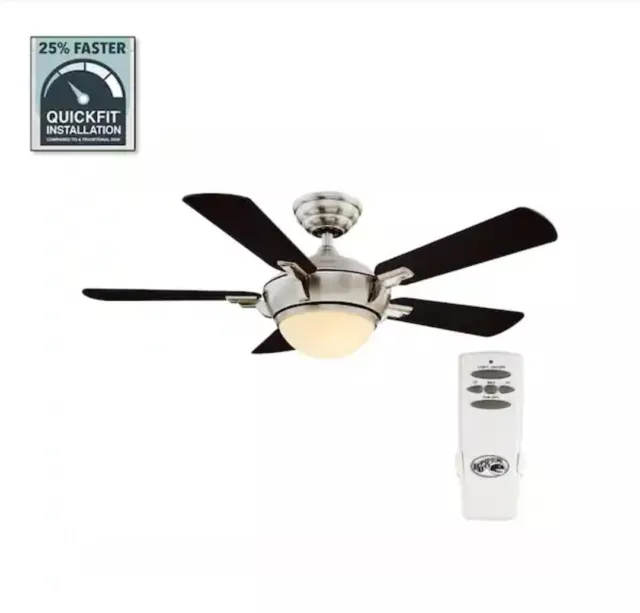 Hampton Bay Midili 44" LED Ceiling Fan - Brushed Nickel