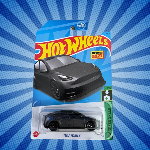 HOT WHEELS TESLA Model Y Grey HW Green Speed 1/10 Diecast 164 Toy Car