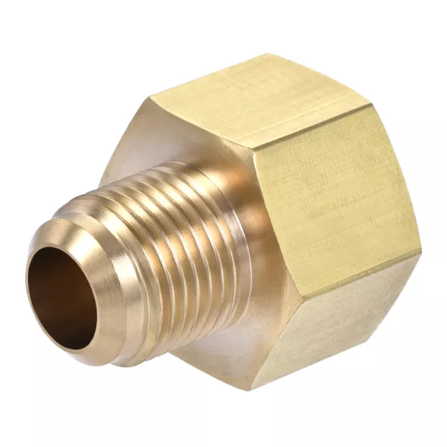 Brass Pipe fitting, 3/8 SAE Flare Male 1/2 SAE Female Thread, Tube Adapter