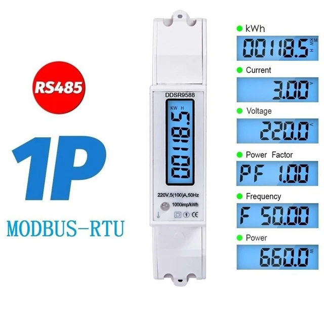 Énergie Mètre Pièce de Rechange 116mm 18 59mm 230v AC Accessoires Cycle Kilowatt