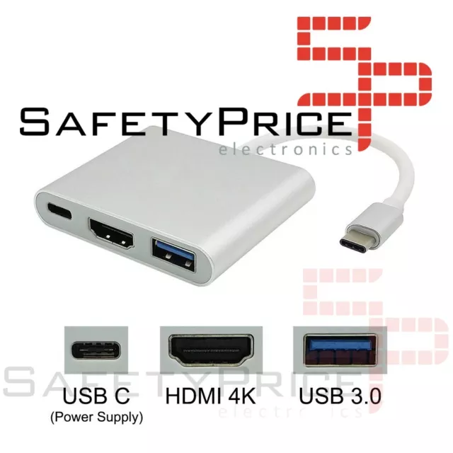 Adaptador vídeo, 2 en 1, USB-C macho/VGA & HDMI™ hembra, Ultra-HD 4K