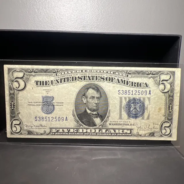 $5 1934 D Silver Certificate ** BESTPRICE4CURRENCY AUCTIONS ** FREE SHIP XF