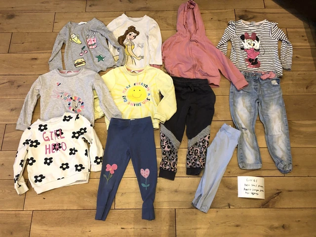 Girls age 4-5 years clothes bundle Next Disney M&S hoodie leggings jeans jumper