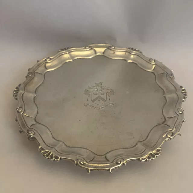 A Rare Early Solid Silver Georgian Waiter Tray,Dorothy Mills London 1753 (F2784)