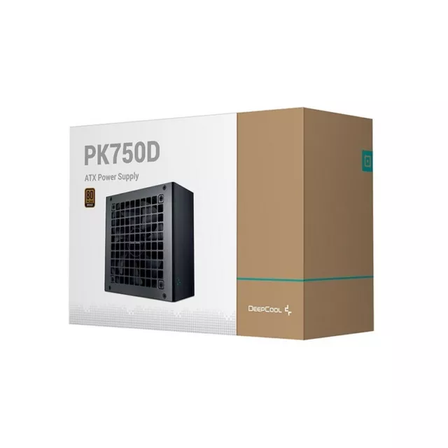 DeepCool PK750D 80+ Bronze ATX Power Supply Unit, 120mm Fan, Taiwan Capacitor