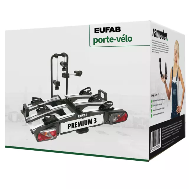 Eufab porte-vélo Premium III pour 3 vélos 60 kg