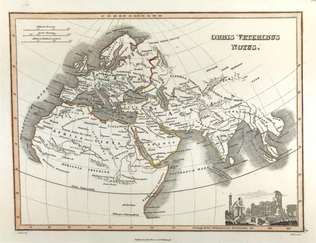 Orbis Veteribus Notus map World by James Wyld fine engraved with colour c1817