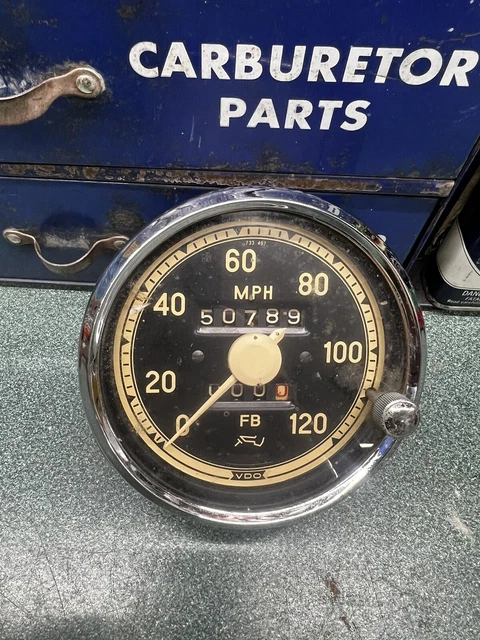 VINTAGE VDO DASH Mounted 120mph Speedometer 4” Made In Germany $19.66
