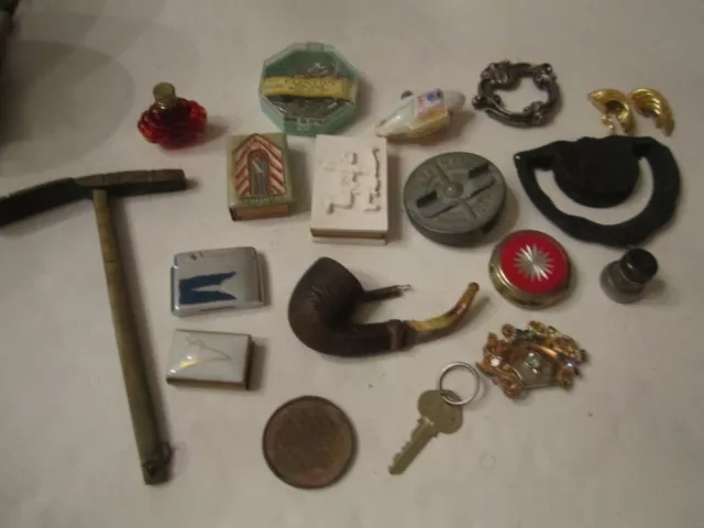 Junk Drawer Lot Of Collectibles - Metal Items & Trinkets And Other Things Tub D