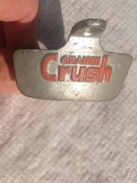 Vintage Orange Crush Bottle Opener , Galvanized Cast Iron, Star X Crown Co. Rare