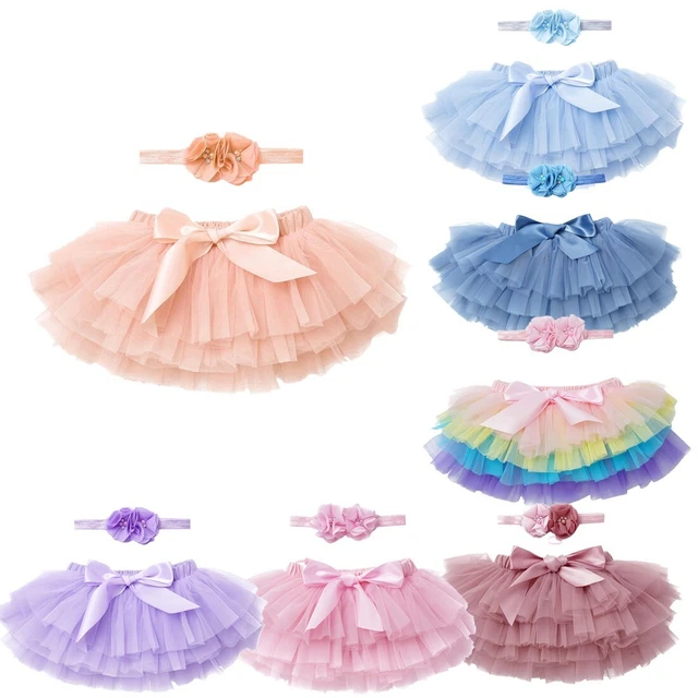 Baby Girls Tutu Skirt Outfit Princess Birthday Party Photo Shoot Infant Headband