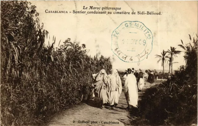 CPA AK CASABLANCA Sentier consuidant au cimetiere Sidi Belioud MAROC (796268)
