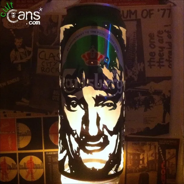 Rod Stewart Beer Can Lantern! The Faces Mod Pop Art Portrait Candle Lamp, Unique