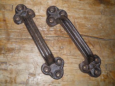 4 Large Cast Iron Antique Style RUSTIC Barn Handle, Gate Pull, Shed Door Handles