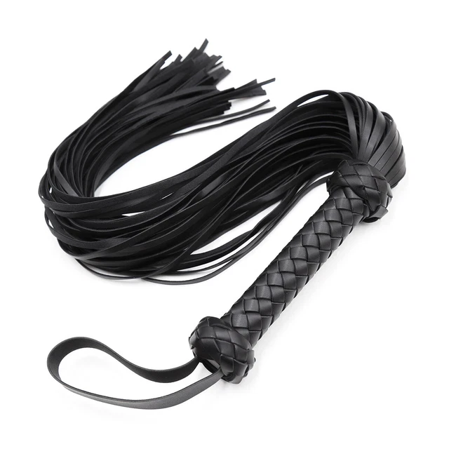 Frusta Punk Deluxe BDSM Flogger nero ecopelle look premium SM DE