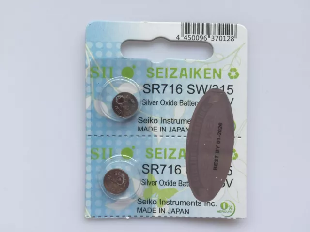 2x Seizaiken SR716SW 315 Silver Oxide Watch Battery made in Japan By Seiko